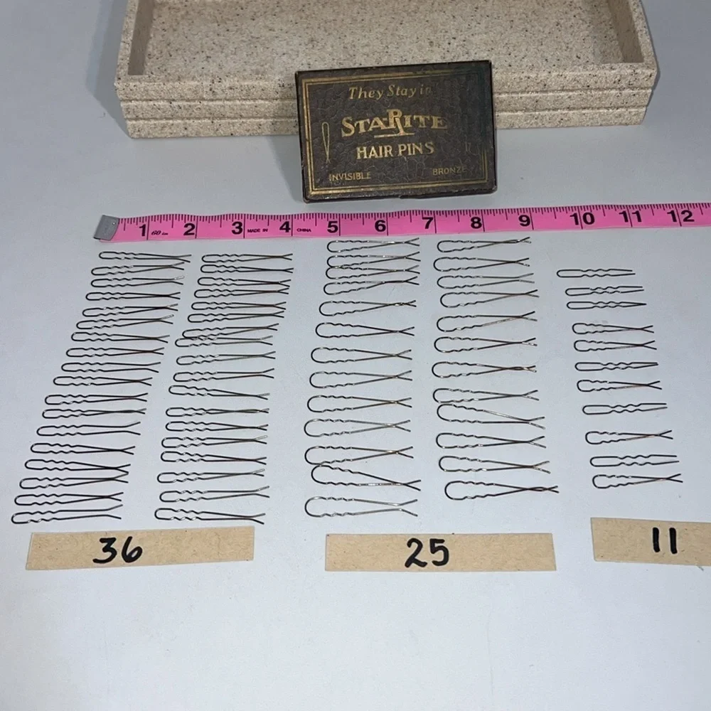 STA-RITE Vintage The Stay In Hair Pins Invisible Bronze